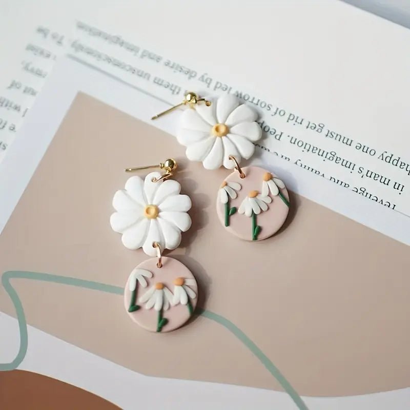 Daisy Clay Dangle Earrings - Earrings - Jimberly's Boutique - Olive Branch - Mississippi