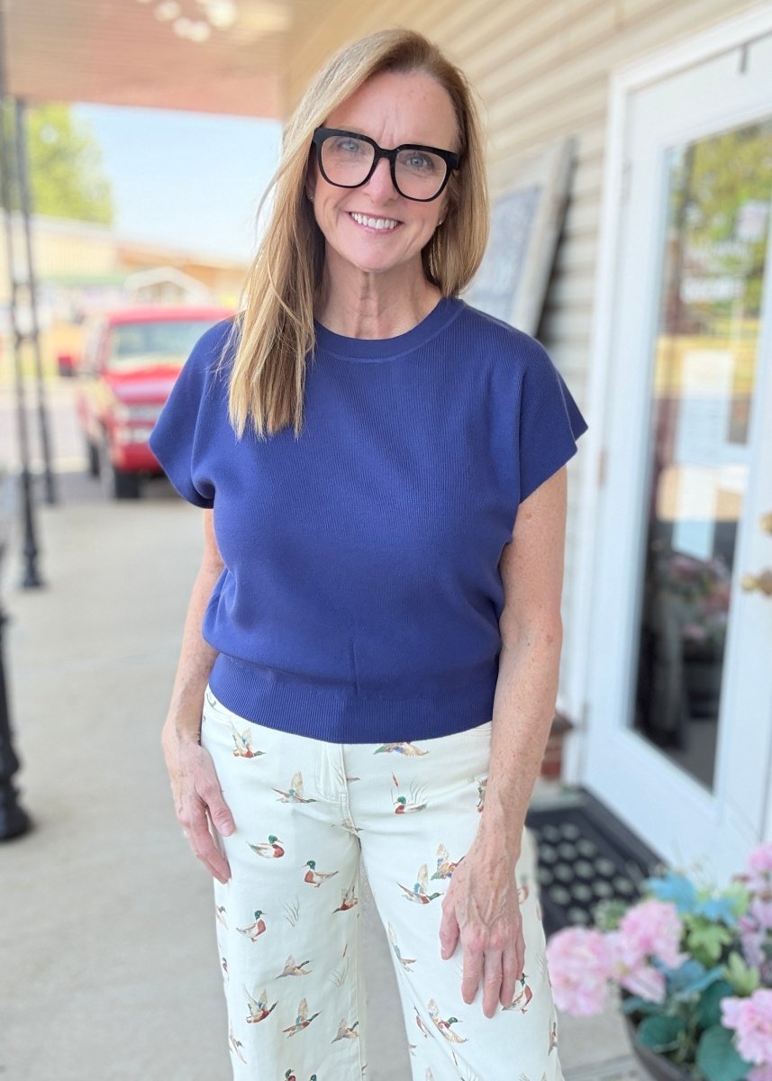Darcy Dolman Sleeve Sweater - Navy - Jimberly's Boutique-Olive Branch-Mississippi