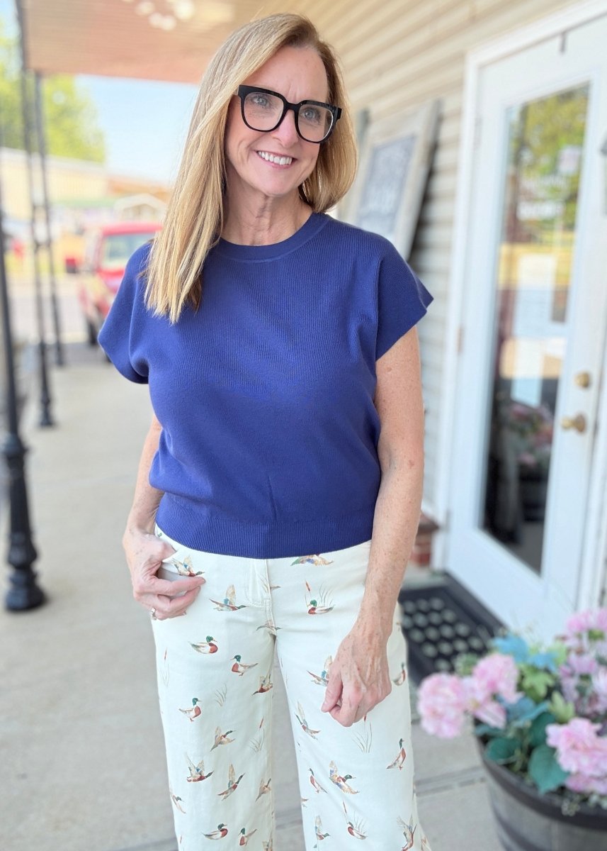 Darcy Dolman Sleeve Sweater - Navy - Jimberly's Boutique-Olive Branch-Mississippi