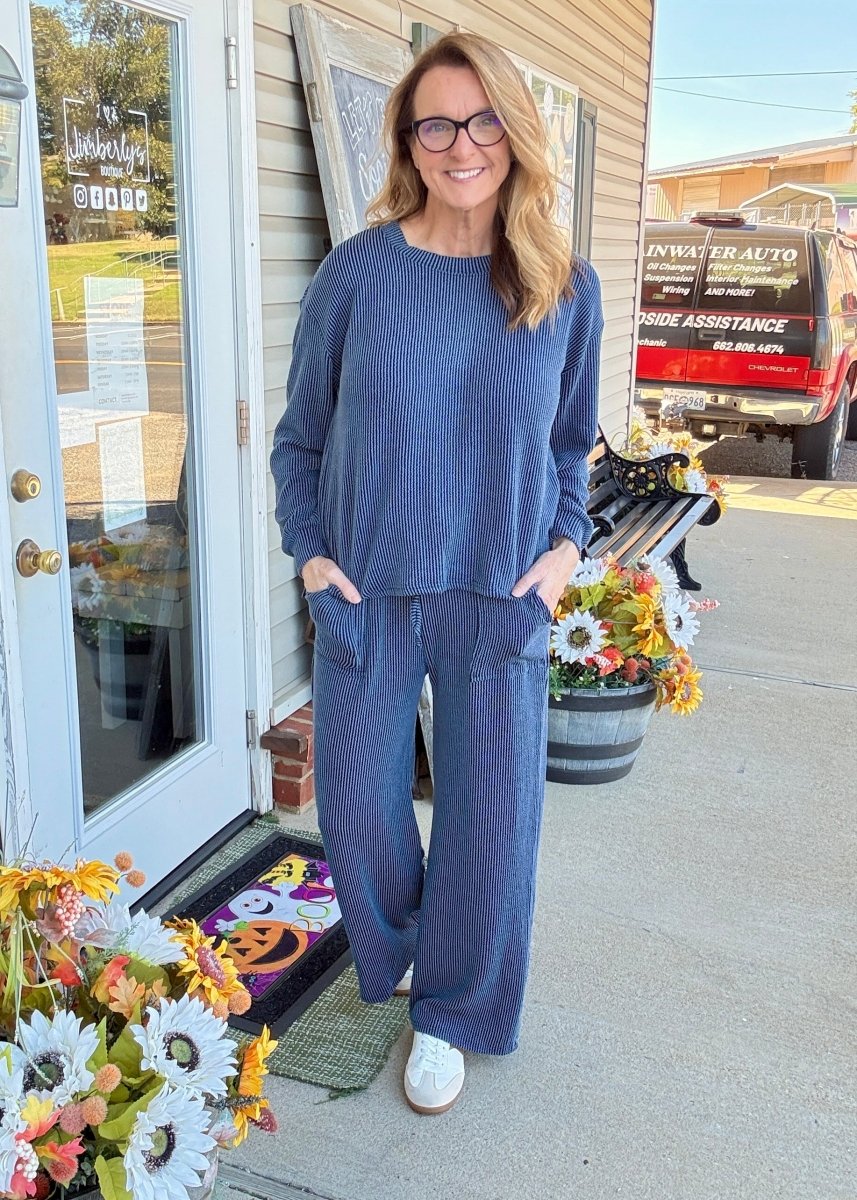 Darcy Lounge Set - Navy - pants set -Jimberly's Boutique-Olive Branch-Mississippi