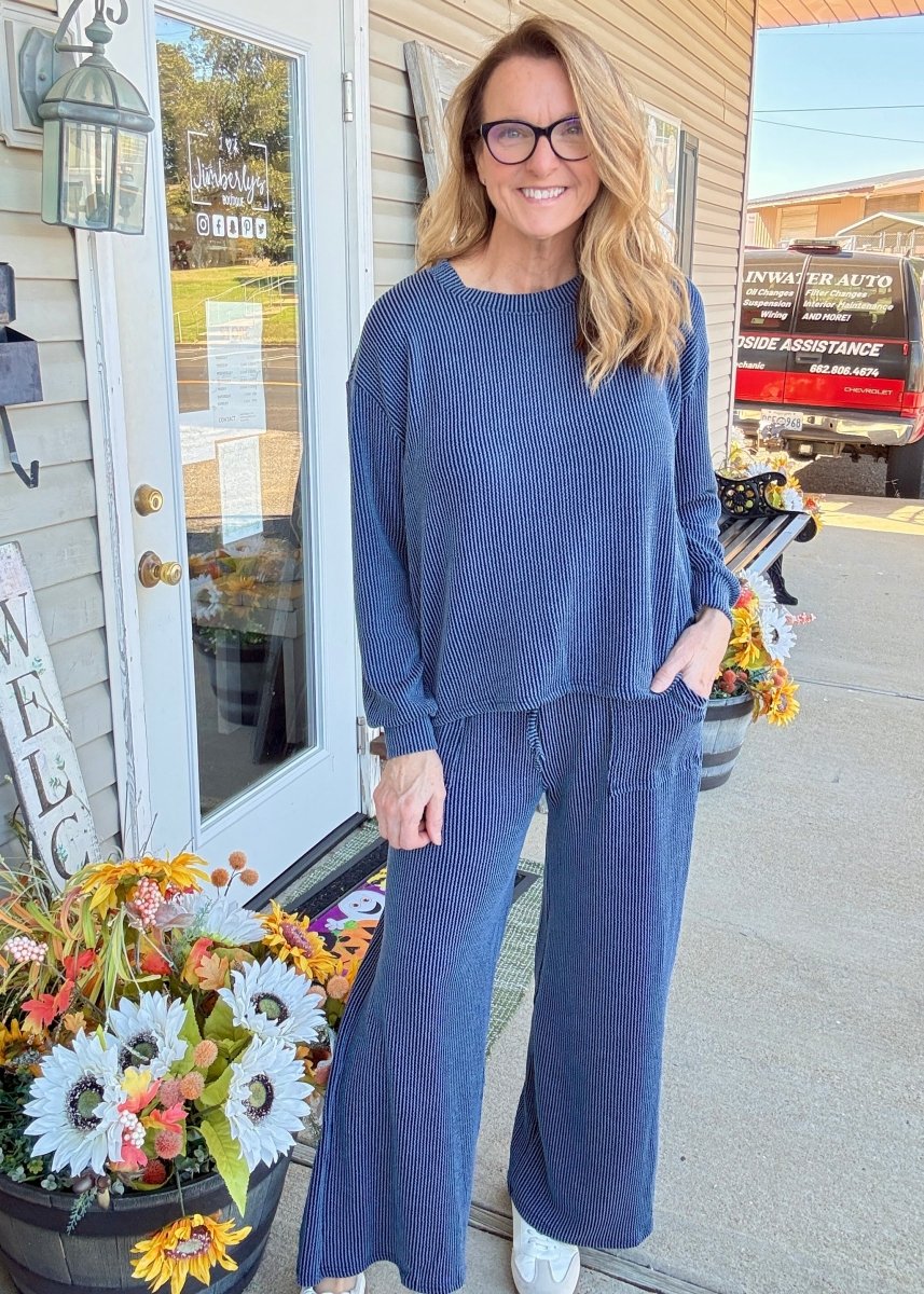 Darcy Lounge Set - Navy - pants set -Jimberly's Boutique-Olive Branch-Mississippi