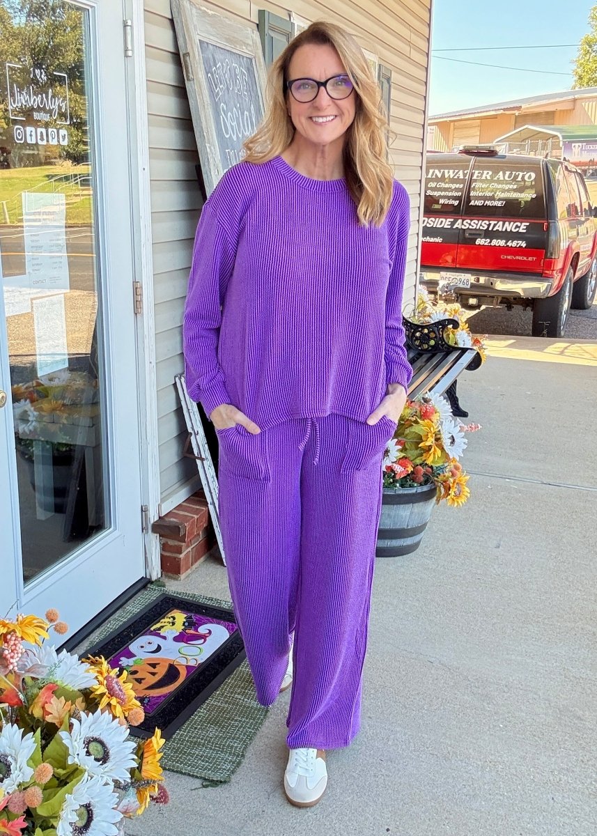 Darcy Lounge Set - Purple - pants set -Jimberly's Boutique-Olive Branch-Mississippi