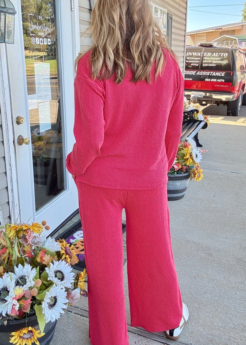 Darcy Lounge Set - Red - pants set -Jimberly's Boutique-Olive Branch-Mississippi