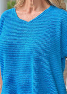 Darlene Drop Shoulder V Neck Sweater - Deep Sky - Casual Sweater - Jimberly's Boutique - Olive Branch - Mississippi