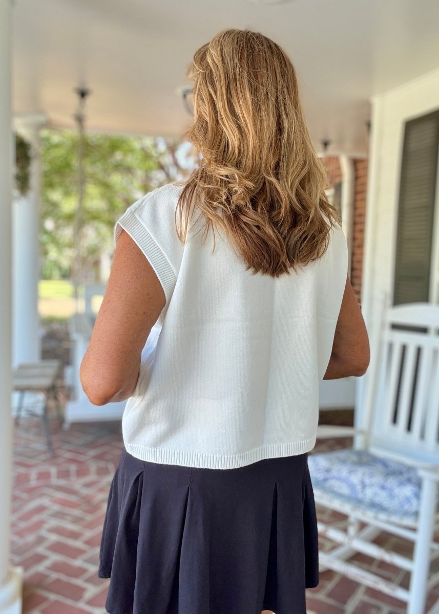 Dawgs Embroidered Sweater Vest - Ivory w/Maroon - gameday - Jimberly's Boutique - Olive Branch - Mississippi