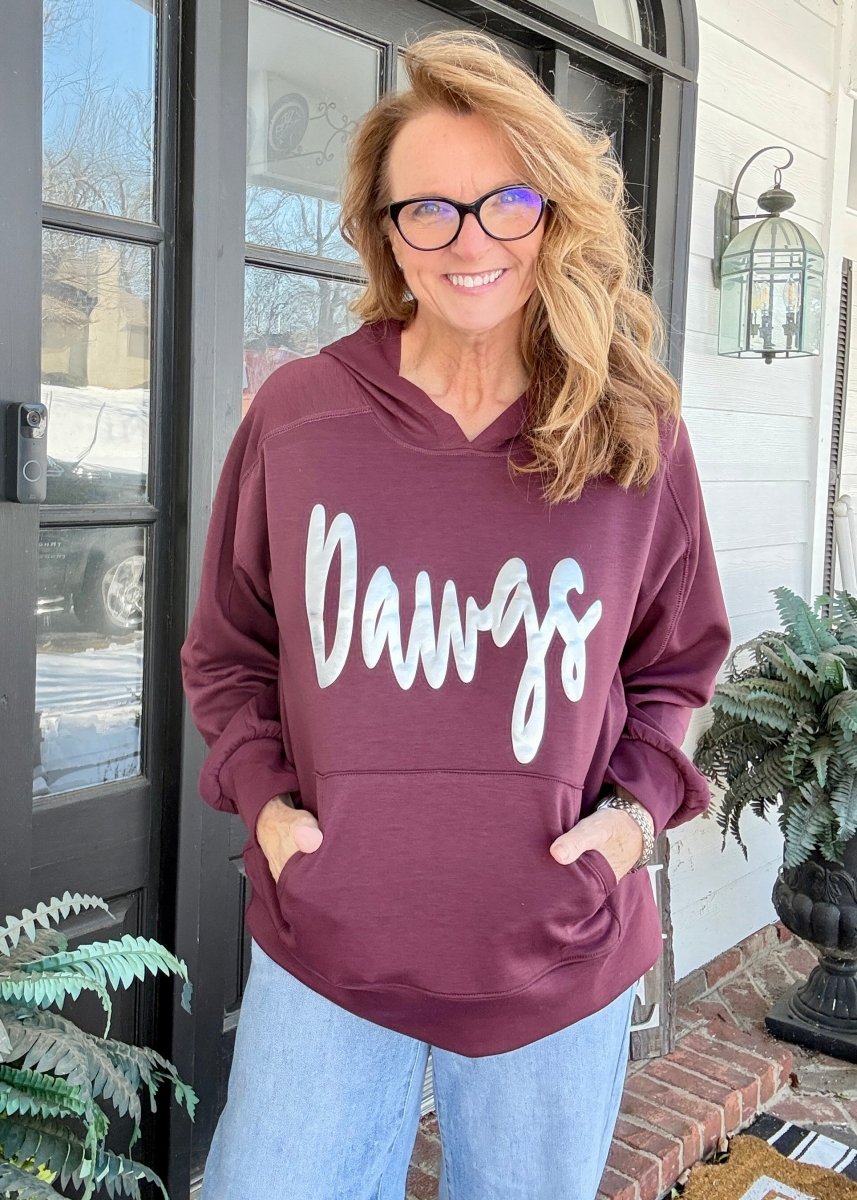 Dawgs Puff Hoodie | Dear Scarlett - Puff Vinyl Hoodie - Jimberly's Boutique - Olive Branch - Mississippi