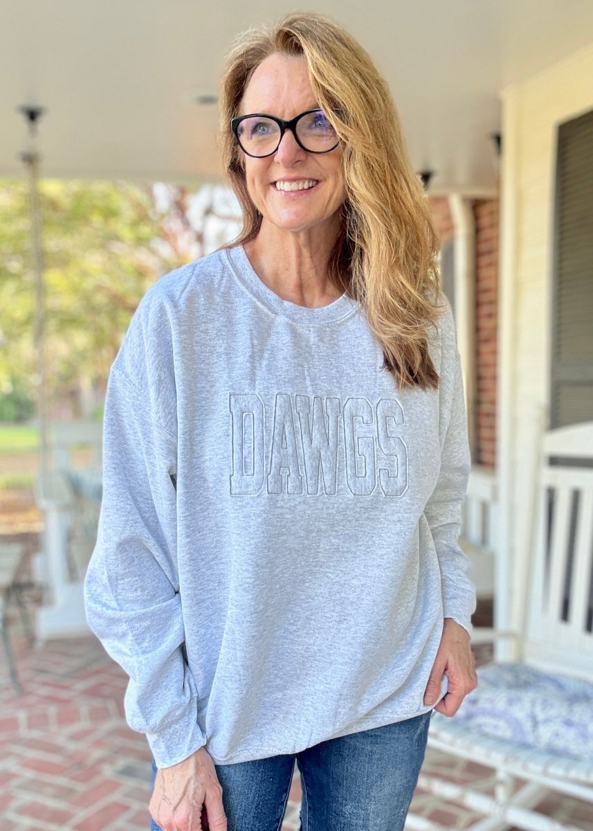 DAWGS Tone on Tone Applique' Sweatshirt - Jimberly's Boutique - Olive Branch - Mississippi