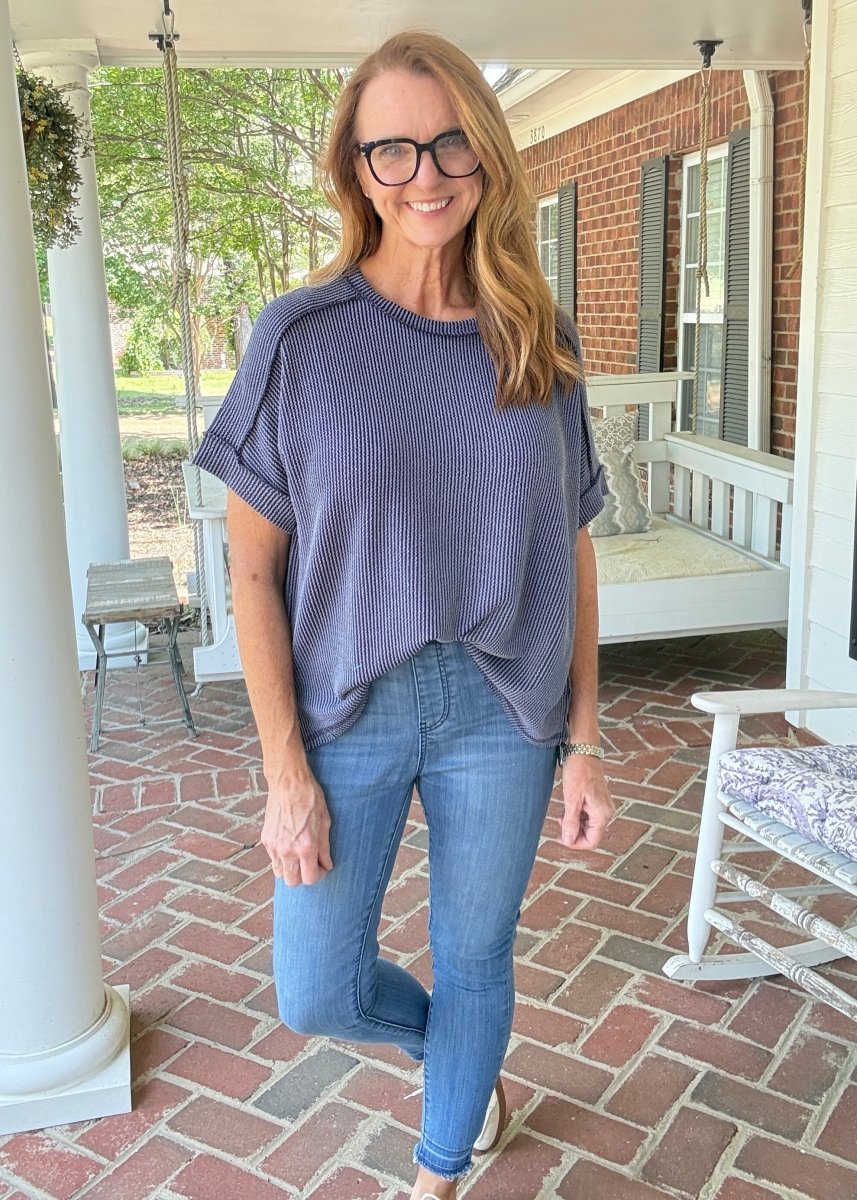 Day In The Life Top - Navy - Zenana Casual Top - Jimberly's Boutique - Olive Branch - Mississippi