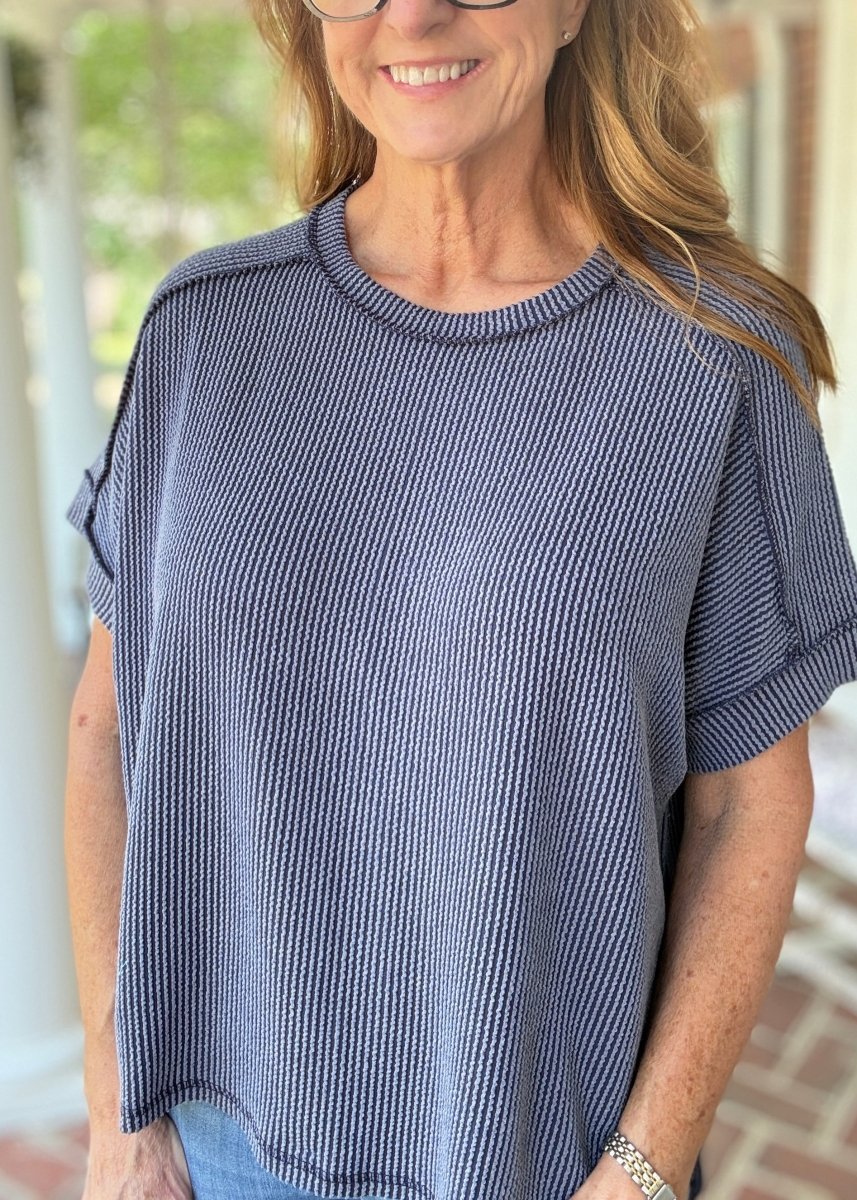Day In The Life Top - Navy - Zenana Casual Top - Jimberly's Boutique - Olive Branch - Mississippi
