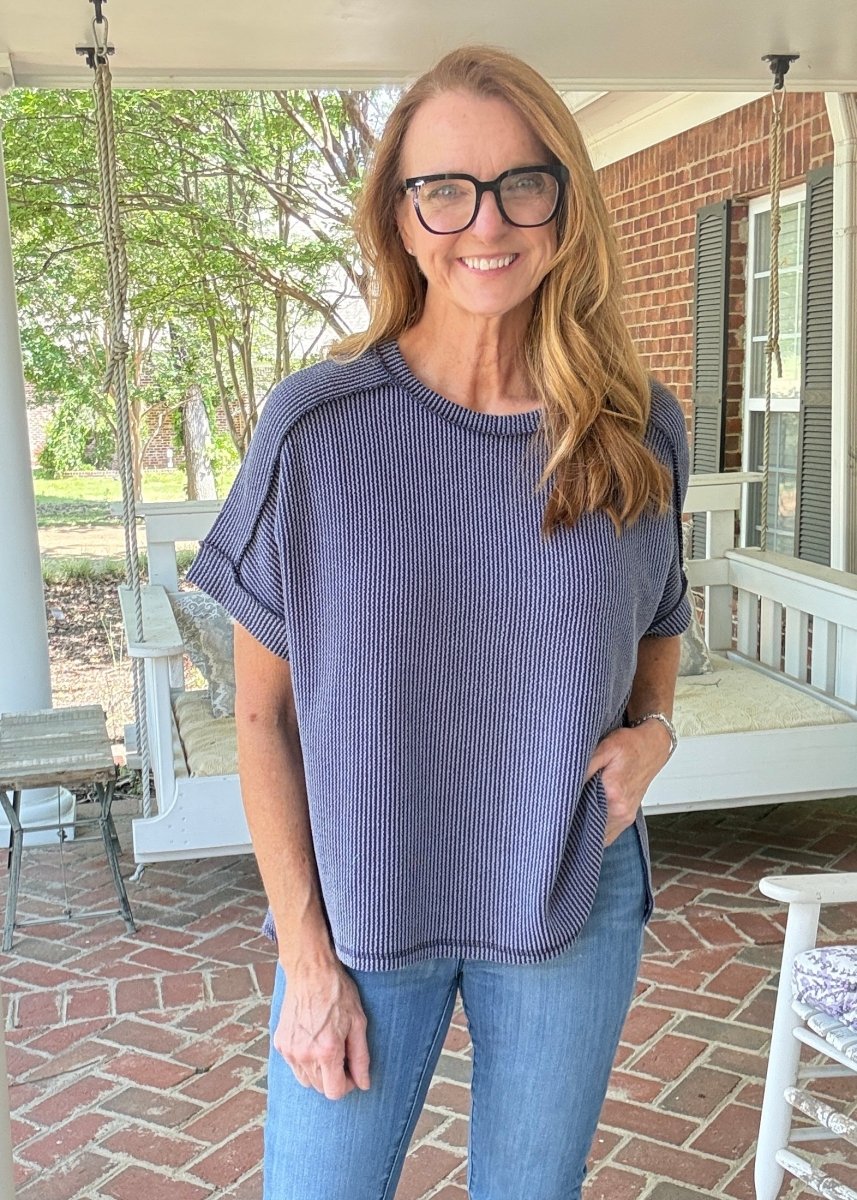 Day In The Life Top - Navy - Zenana Casual Top - Jimberly's Boutique - Olive Branch - Mississippi