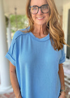 Day In The Life Top - Sky Blue - Zenana Casual Top -Jimberly's Boutique-Olive Branch-Mississippi