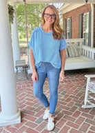 Day In The Life Top - Sky Blue - Zenana Casual Top -Jimberly's Boutique-Olive Branch-Mississippi