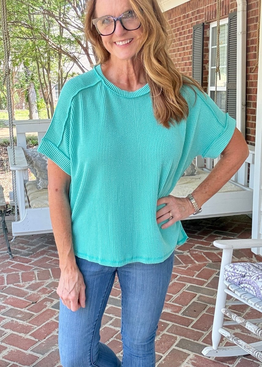 Day In The Life Top - Turquoise - Zenana Casual Top -Jimberly's Boutique-Olive Branch-Mississippi