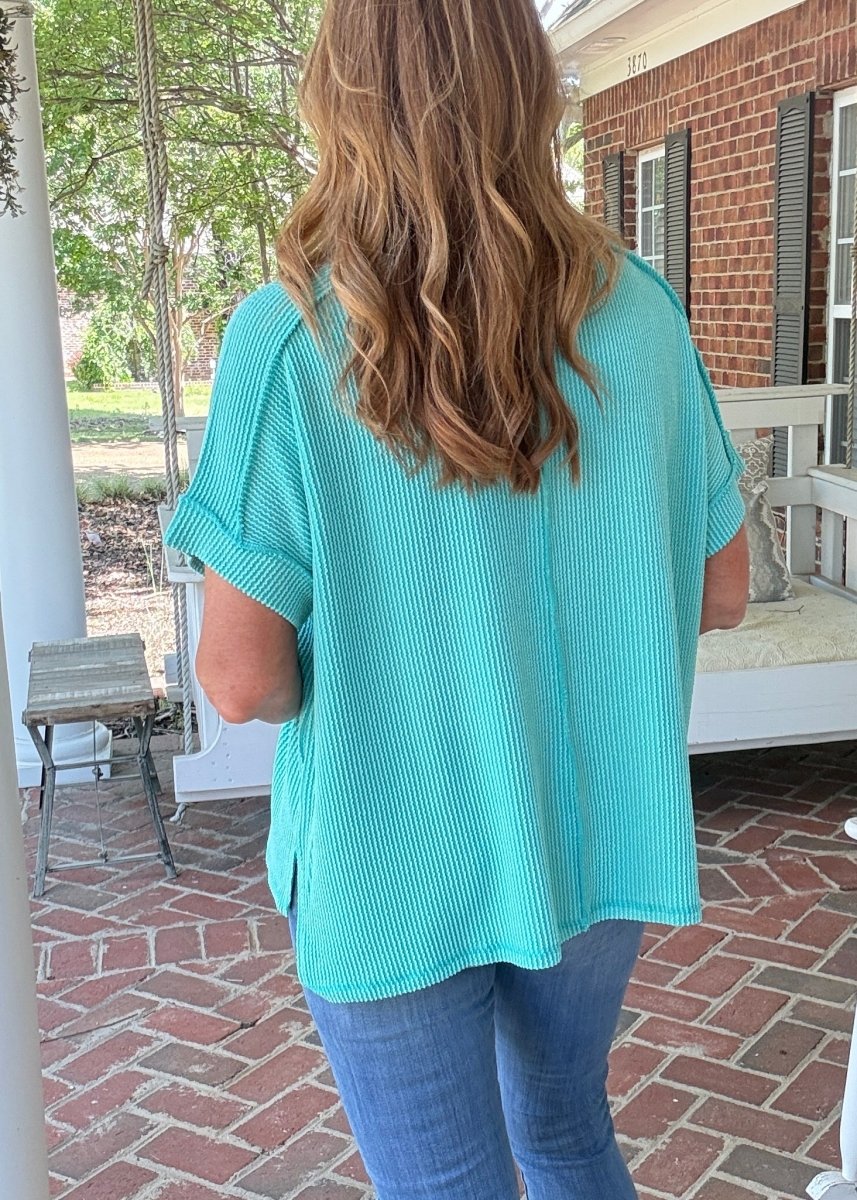 Day In The Life Top - Turquoise - Zenana Casual Top -Jimberly's Boutique-Olive Branch-Mississippi