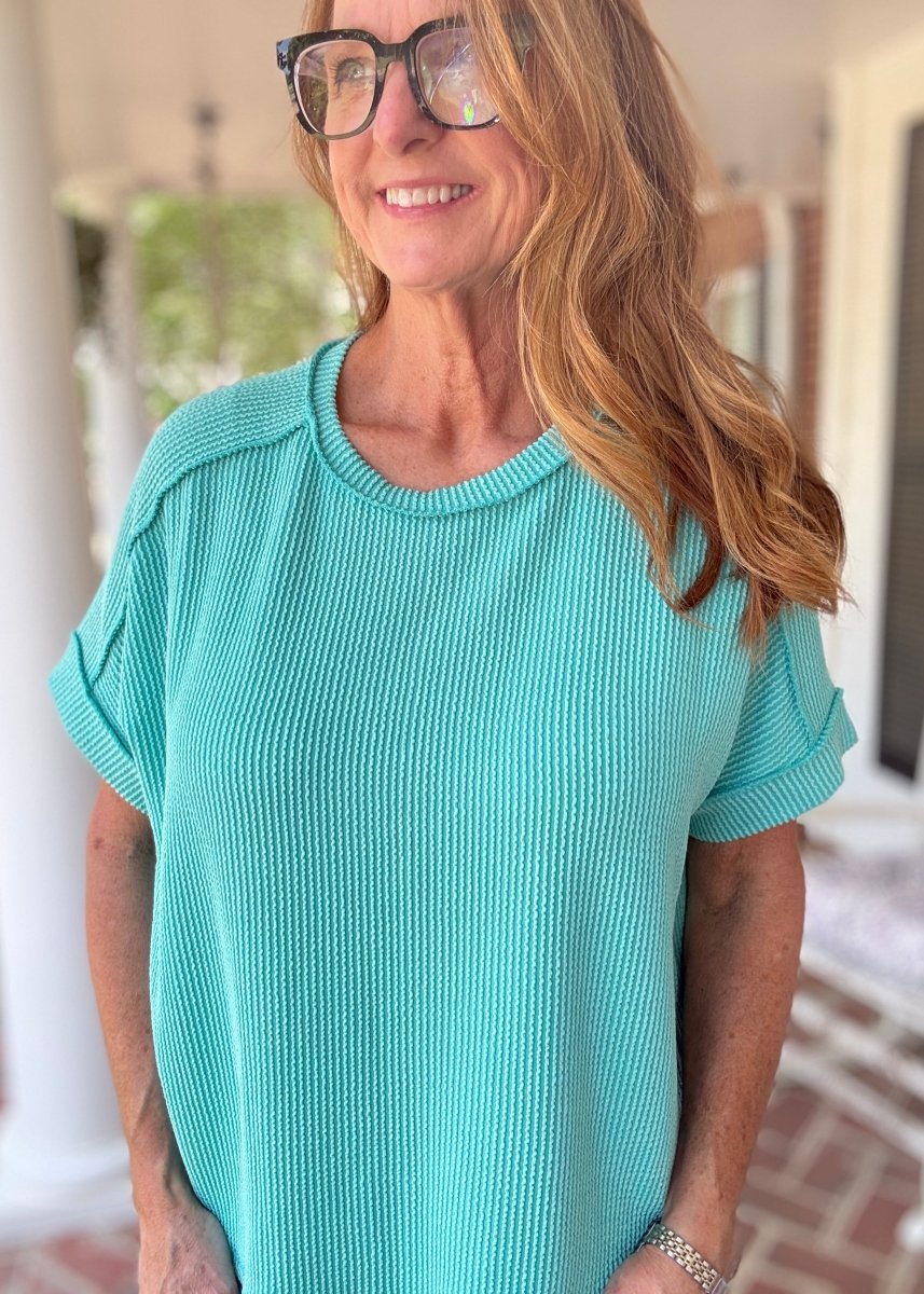 Day In The Life Top - Turquoise - Zenana Casual Top -Jimberly's Boutique-Olive Branch-Mississippi