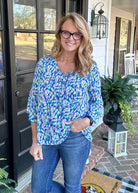 Dear Scarlett Royal Multi Waterfall Top - Casual Top -Jimberly's Boutique-Olive Branch-Mississippi