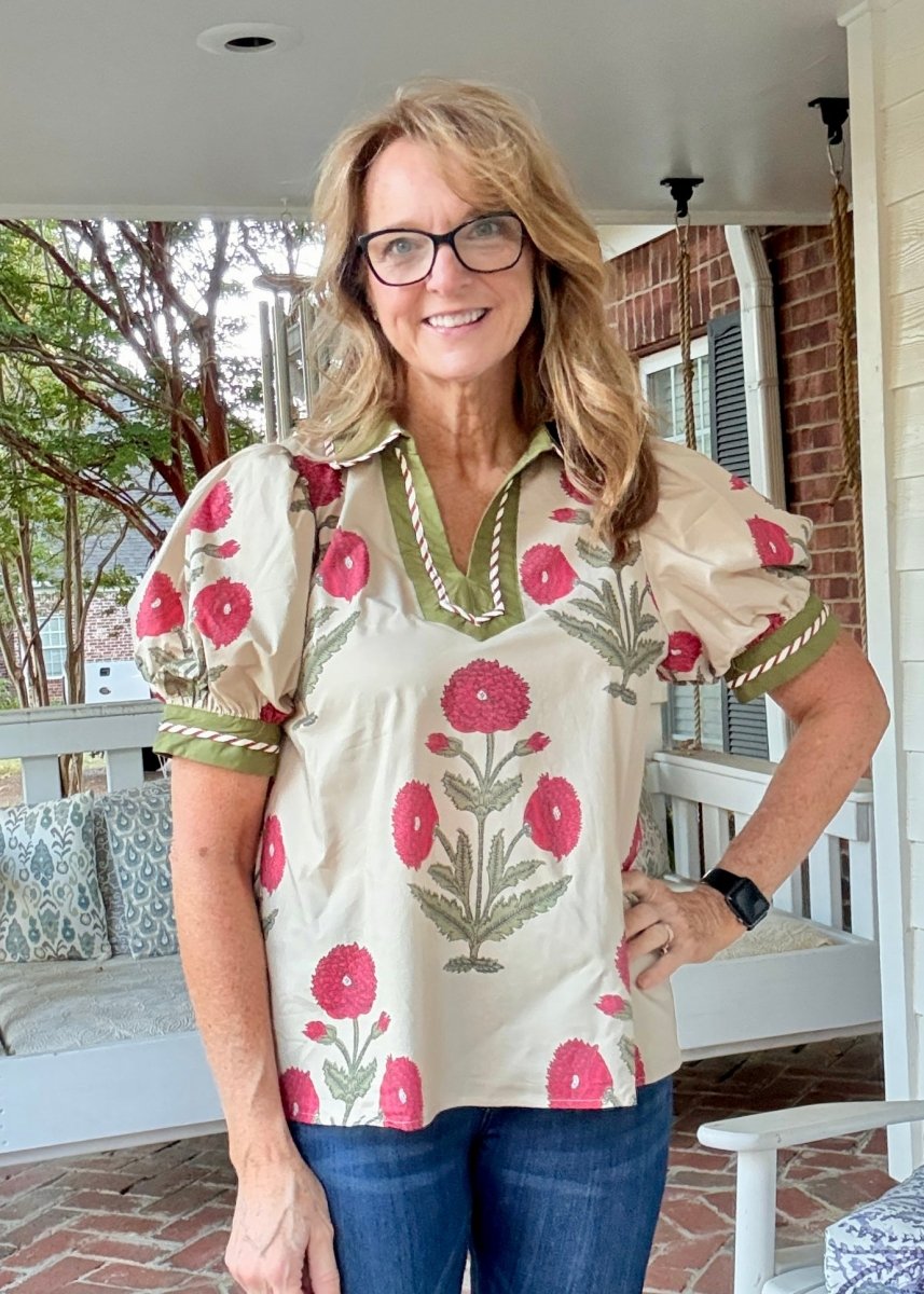 Delta Bloom Top - Ecru | Entro - Entro Top - Jimberly's Boutique - Olive Branch - Mississippi