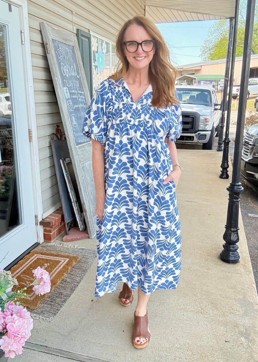 Denim Blue Boho Midi Dress | Jodifl - dress - Jimberly's Boutique - Olive Branch - Mississippi