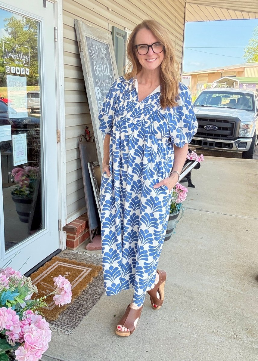 Denim Blue Boho Midi Dress | Jodifl - dress - Jimberly's Boutique - Olive Branch - Mississippi