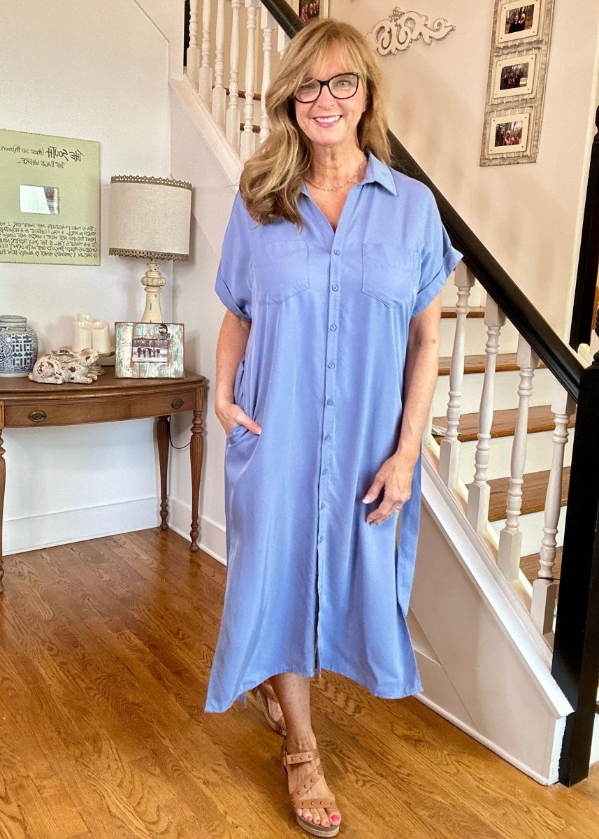 Denim Blue Button Down Midi Dress | Umgee - Casual Dress - Jimberly's Boutique - Olive Branch - Mississippi