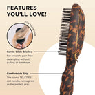 Detangler Hair Brush for Thick Hair - Full Size - Tortoise - Teleties Hair Brush - Jimberly's Boutique - Olive Branch - Mississippi