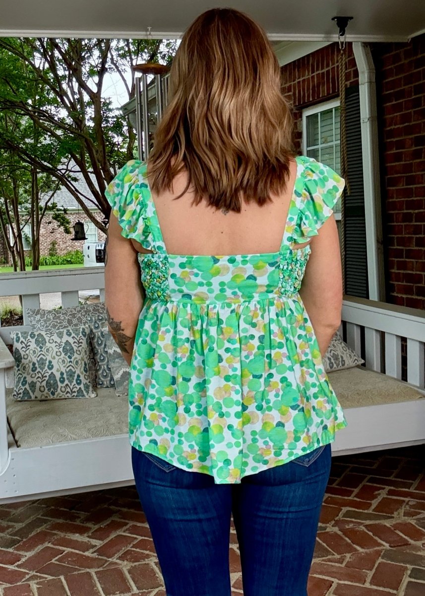 Dippin Dots Top - Green - Jimberly's Boutique - Olive Branch - Mississippi