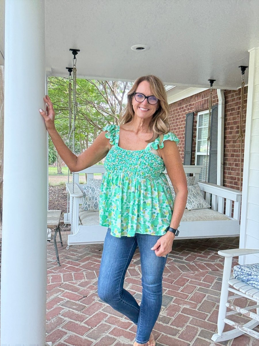 Dippin Dots Top - Green - Jimberly's Boutique - Olive Branch - Mississippi