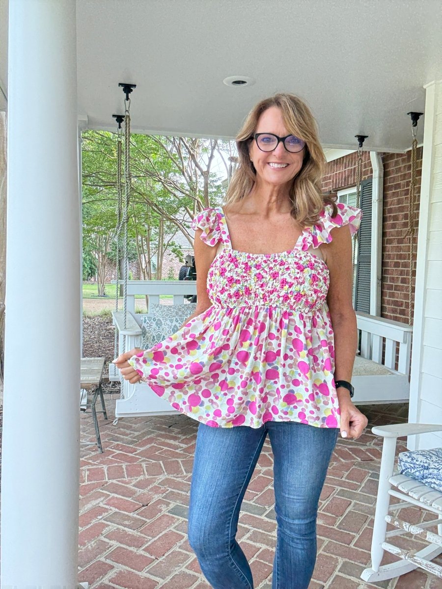 Dippin Dots Top - Pink - Jimberly's Boutique - Olive Branch - Mississippi