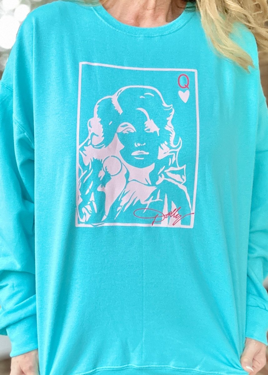 Dolly Queen of Hearts Sweatshirt - Graphic Sweatshirt - Jimberly's Boutique - Olive Branch - Mississippi