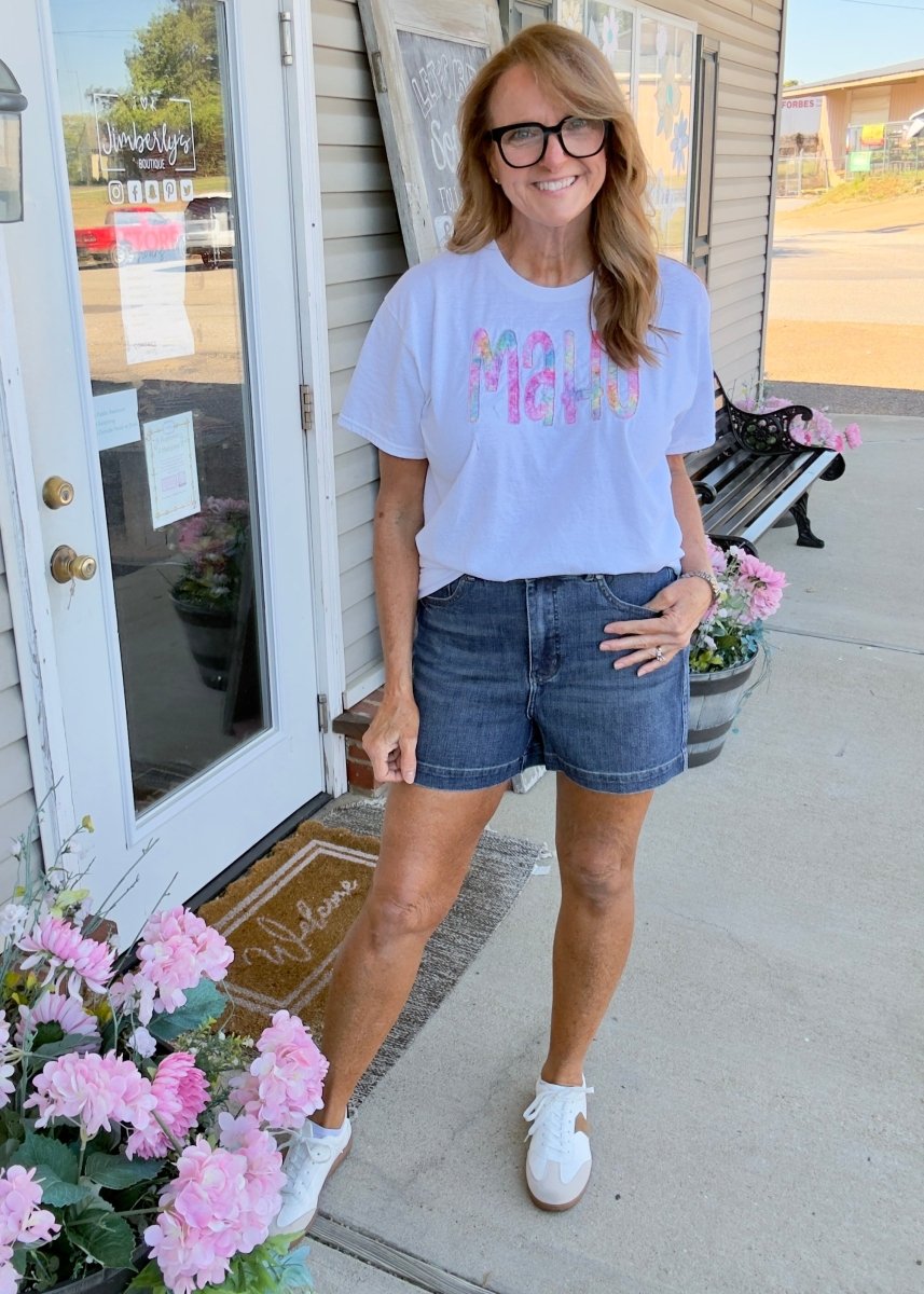 Double Button Tummy Control Denim Shorts | Judy Blue - Judy Blue Shorts - Jimberly's Boutique - Olive Branch - Mississippi