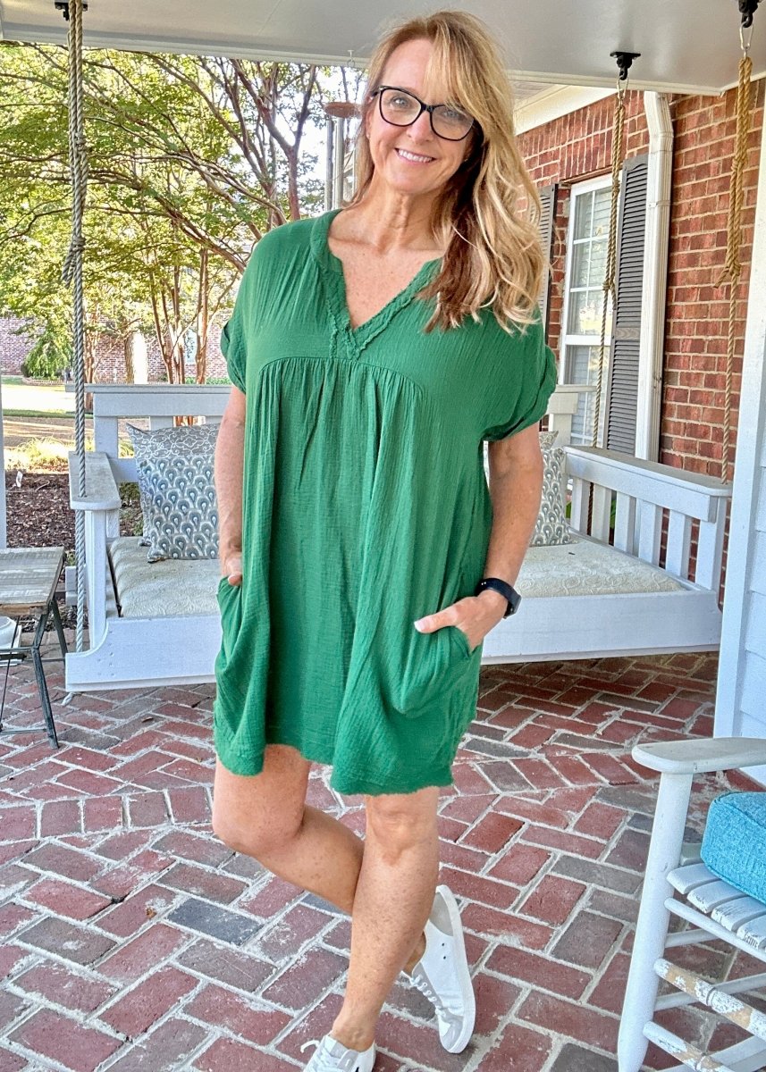 Dream A Little Dream Dress - Dark Green - Casual Dress - Jimberly's Boutique - Olive Branch - Mississippi