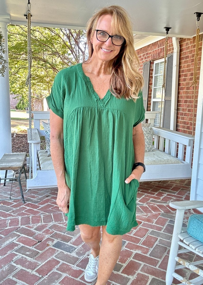 Dream A Little Dream Dress - Dark Green - Casual Dress - Jimberly's Boutique - Olive Branch - Mississippi