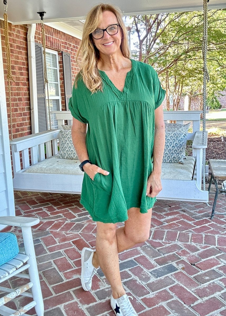 Dream A Little Dream Dress - Dark Green - Casual Dress - Jimberly's Boutique - Olive Branch - Mississippi