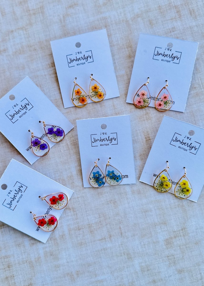 Dried Flower Earrings - Earrings - Jimberly's Boutique - Olive Branch - Mississippi