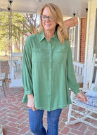 Easy Days Button Down - Green | Umgee - Umgee Top - Jimberly's Boutique - Olive Branch - Mississippi