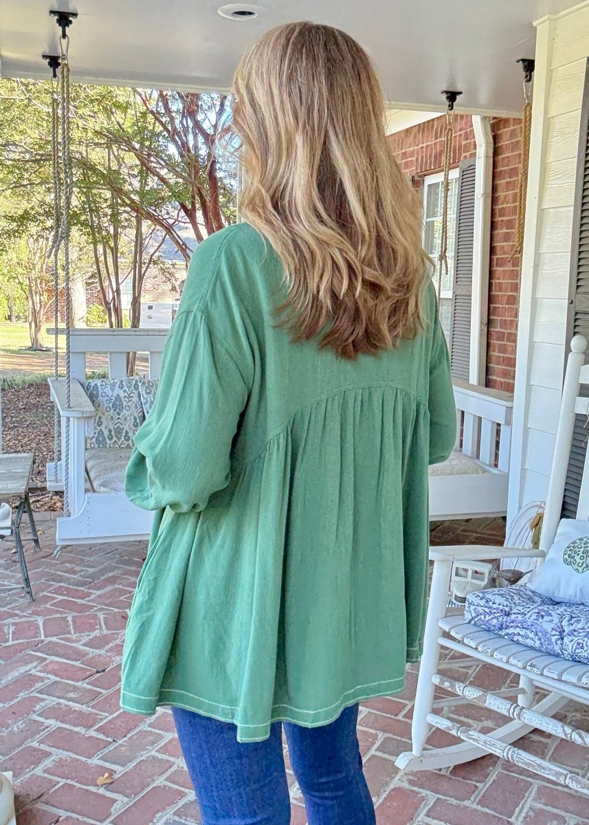 Easy Days Button Down - Green | Umgee - Umgee Top - Jimberly's Boutique - Olive Branch - Mississippi