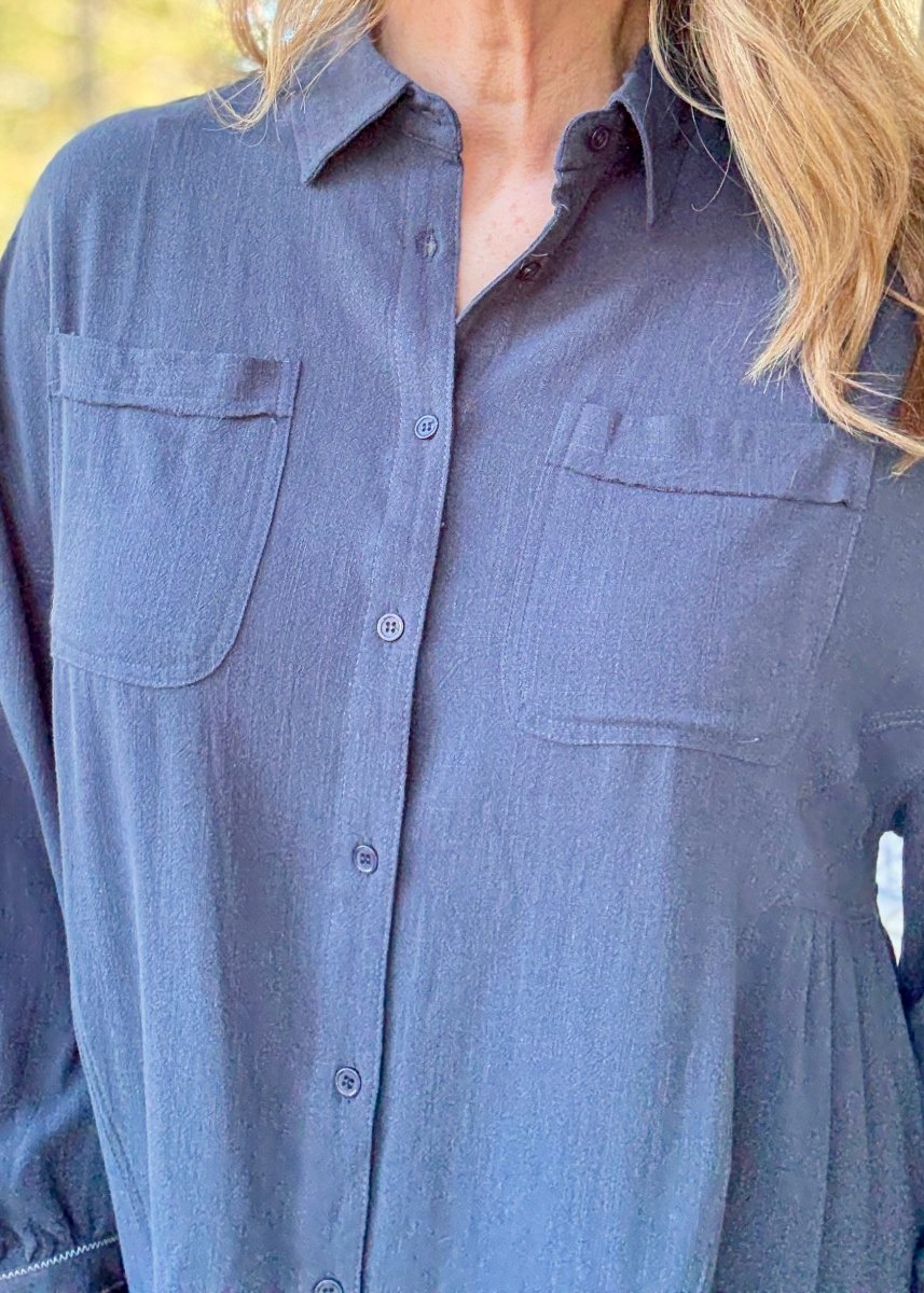 Easy Days Button Down - Navy | Umgee - Umgee Top - Jimberly's Boutique - Olive Branch - Mississippi