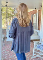 Easy Days Button Down - Navy | Umgee - Umgee Top - Jimberly's Boutique - Olive Branch - Mississippi