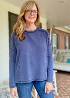 Easy Edge Top - Navy - Casual Top - Jimberly's Boutique - Olive Branch - Mississippi