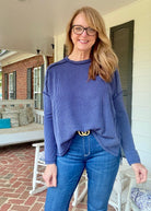Easy Edge Top - Navy - Casual Top - Jimberly's Boutique - Olive Branch - Mississippi