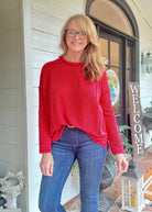 Easy Edge Top - Red - Casual Top - Jimberly's Boutique - Olive Branch - Mississippi