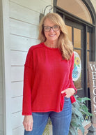 Easy Edge Top - Red - Casual Top - Jimberly's Boutique - Olive Branch - Mississippi