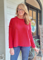 Easy Edge Top - Red - Casual Top - Jimberly's Boutique - Olive Branch - Mississippi