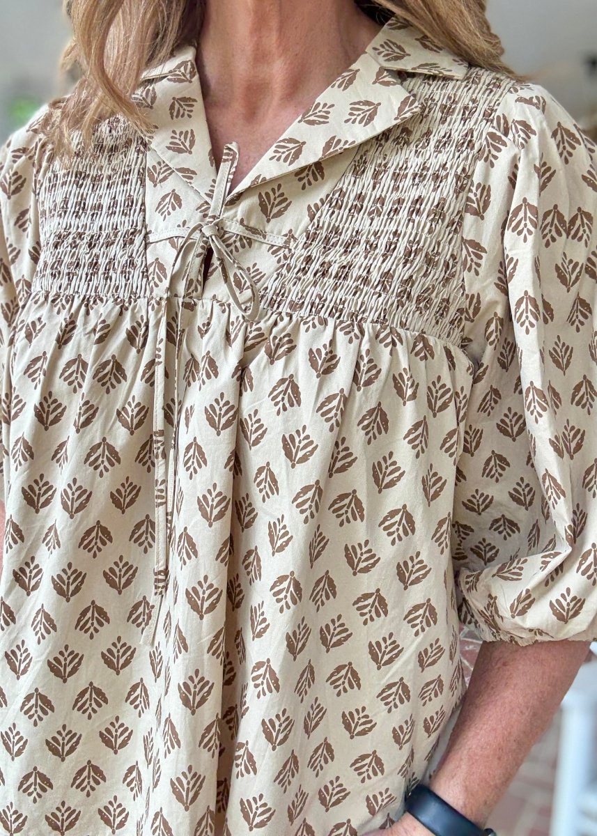Ecru Planting Front Tie Top - Casual Top - Jimberly's Boutique - Olive Branch - Mississippi