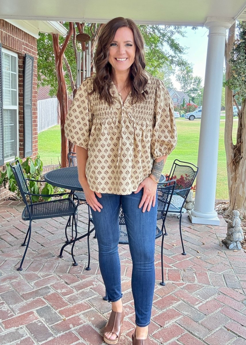 Ecru Planting Front Tie Top - Casual Top - Jimberly's Boutique - Olive Branch - Mississippi