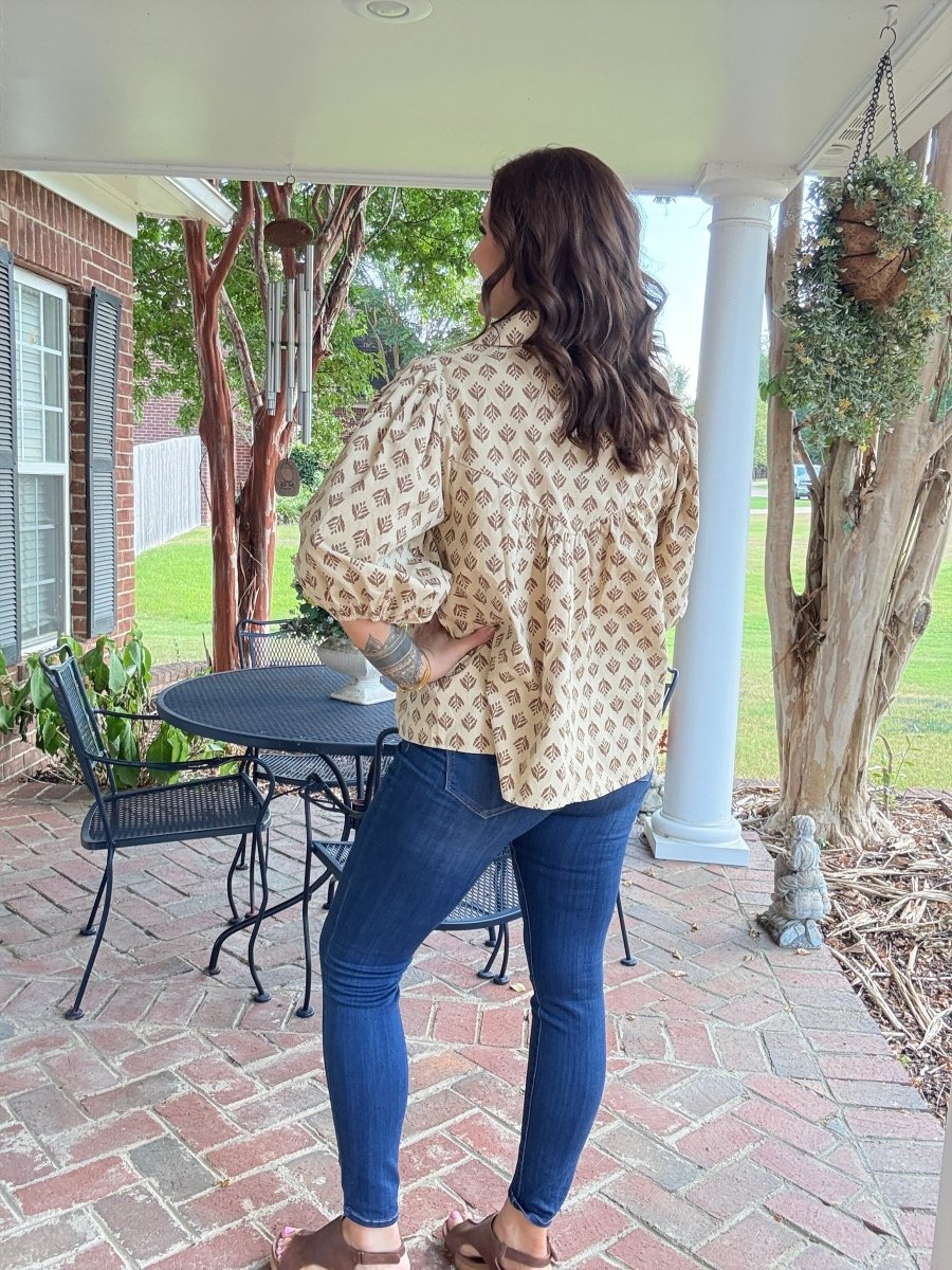 Ecru Planting Front Tie Top - Casual Top - Jimberly's Boutique - Olive Branch - Mississippi