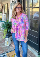 Empire 3/4 Sleeve Top Blush Cheetah | Dear Scarlett - -Jimberly's Boutique-Olive Branch-Mississippi