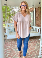 Enchanted Empire Waist Top - Ash Mocha (Jimberly's Deal) - Casual Top - Jimberly's Boutique - Olive Branch - Mississippi