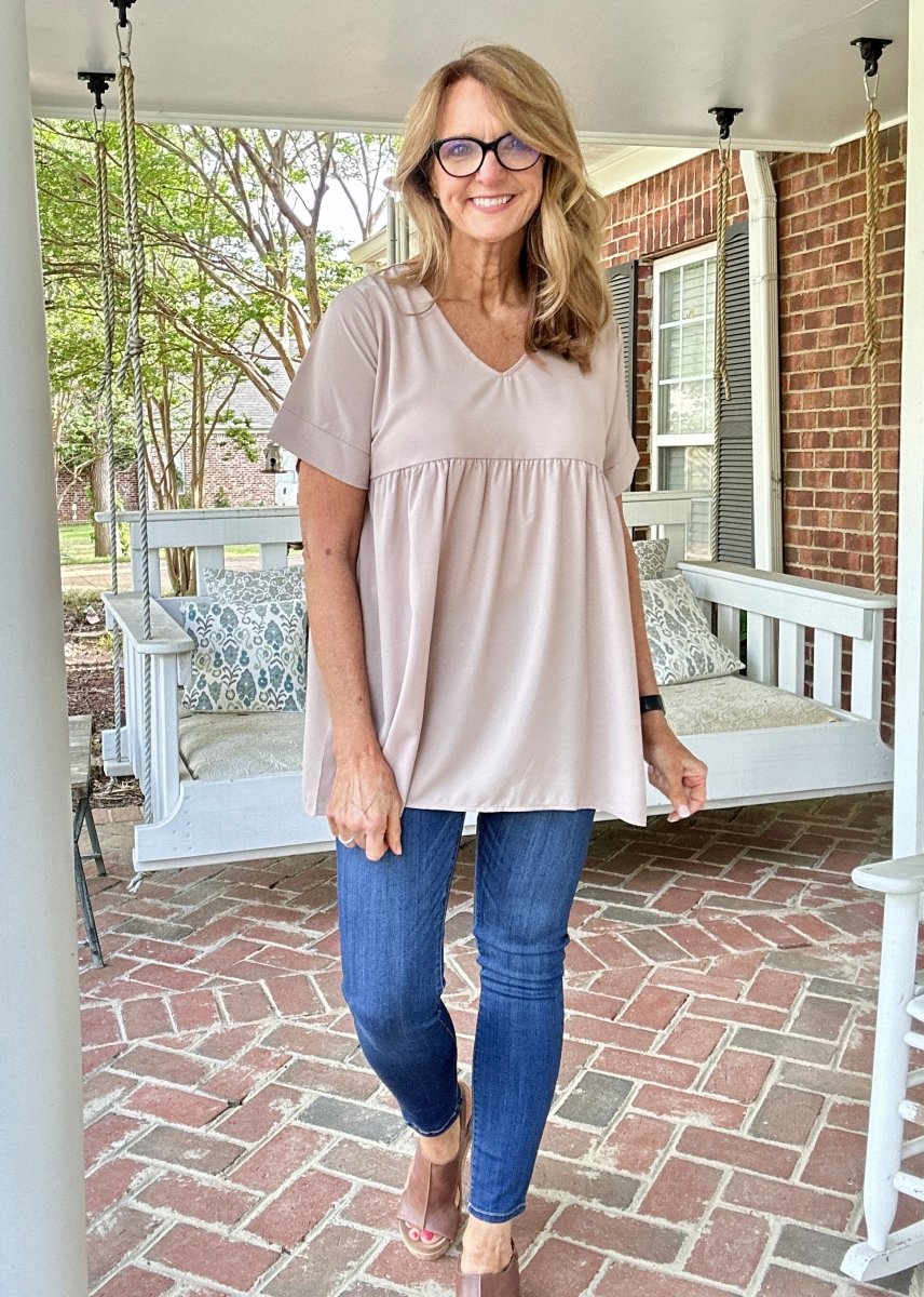 Enchanted Empire Waist Top - Ash Mocha (Jimberly's Deal) - Casual Top - Jimberly's Boutique - Olive Branch - Mississippi