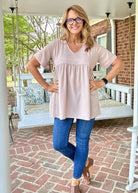 Enchanted Empire Waist Top - Ash Mocha (Jimberly's Deal) - Casual Top - Jimberly's Boutique - Olive Branch - Mississippi